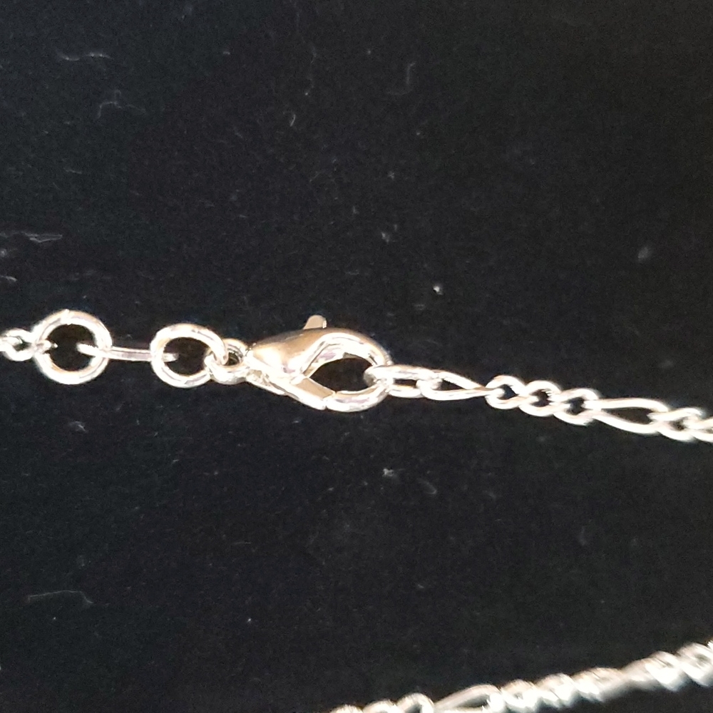 Sterling Siver Amethyst & Diamond Heart Pendant - Picture 3 of 4